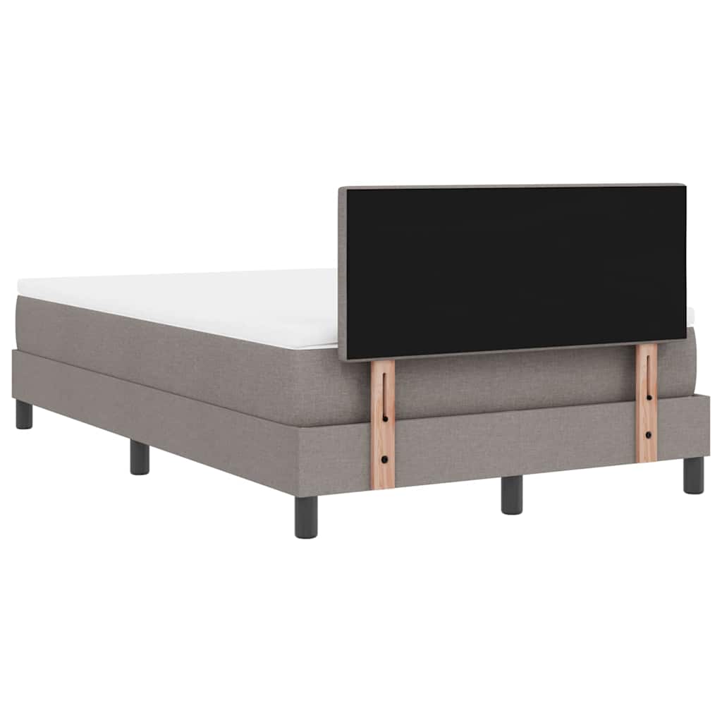 vidaXL Łóżko sprężynowe z paskami LED Ciemnoszary 120 x 200 cm tkanina