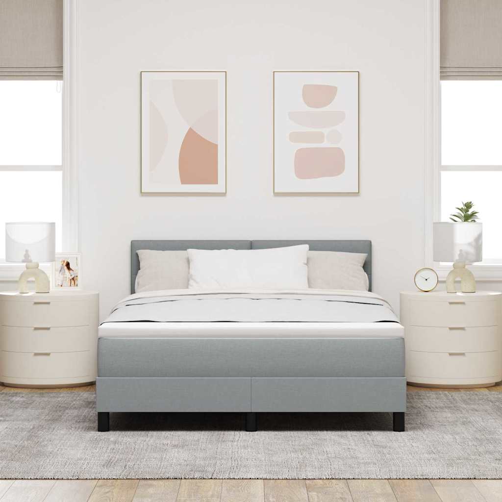 vidaXL Łóżko sprężynowe z materacem Jasnoszary 140 x 190 cm tkanina