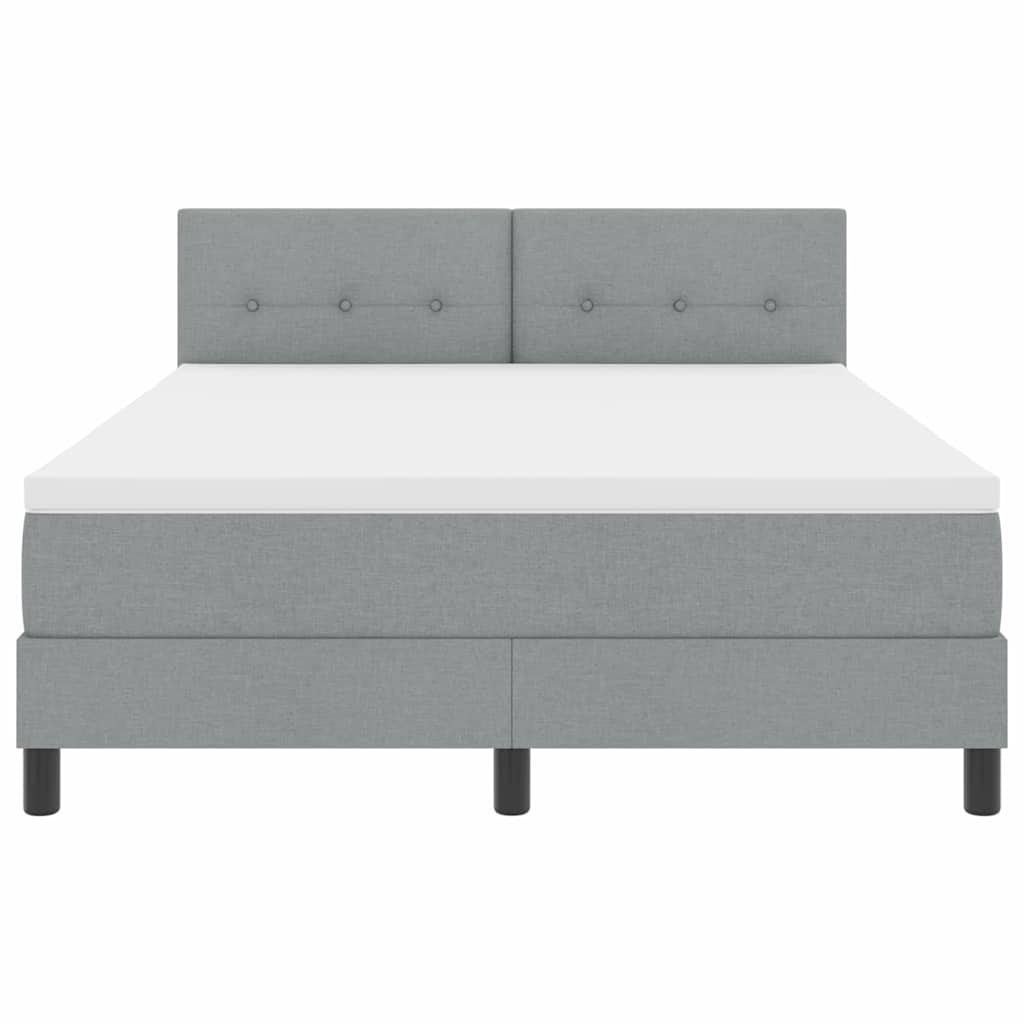 vidaXL Łóżko sprężynowe z materacem Jasnoszary 140 x 190 cm tkanina