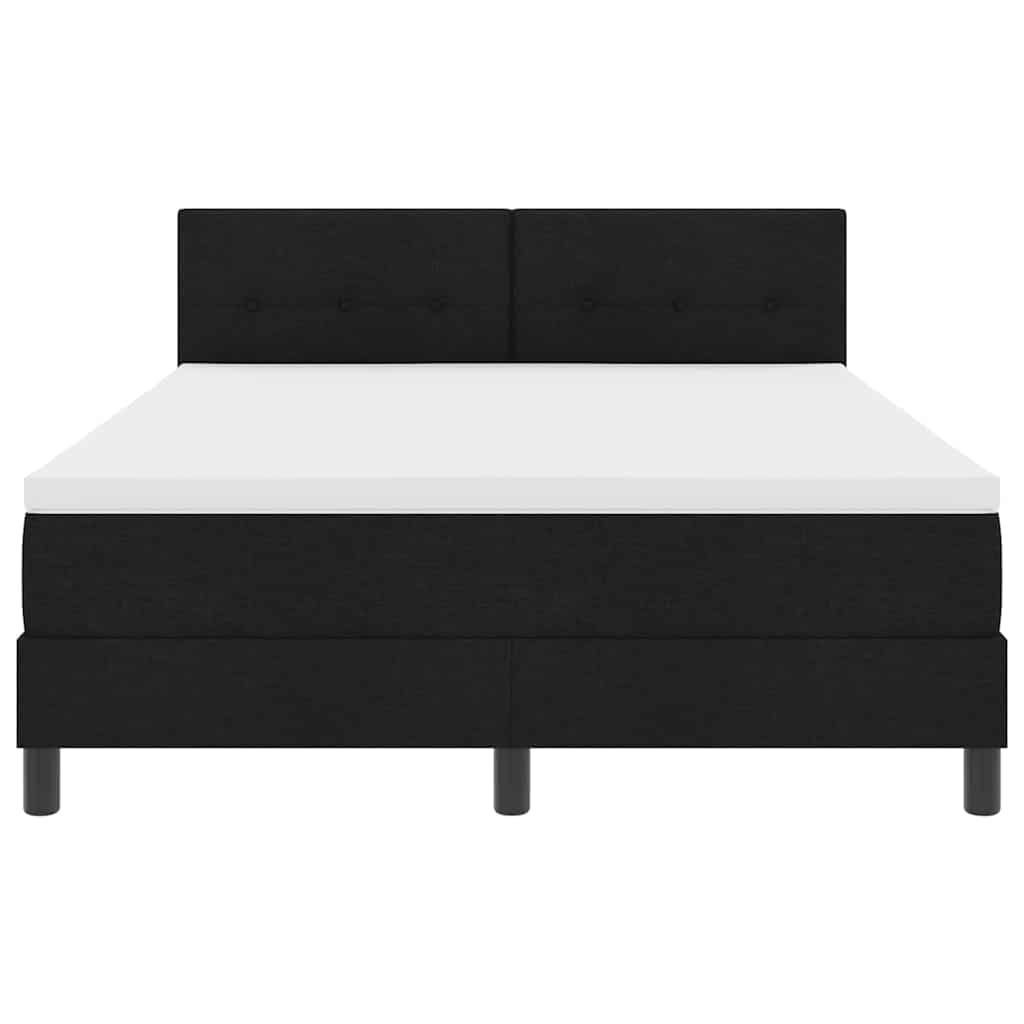 vidaXL Łóżko sprężynowe z paskami LED Czarny 140 x 200 cm tkanina