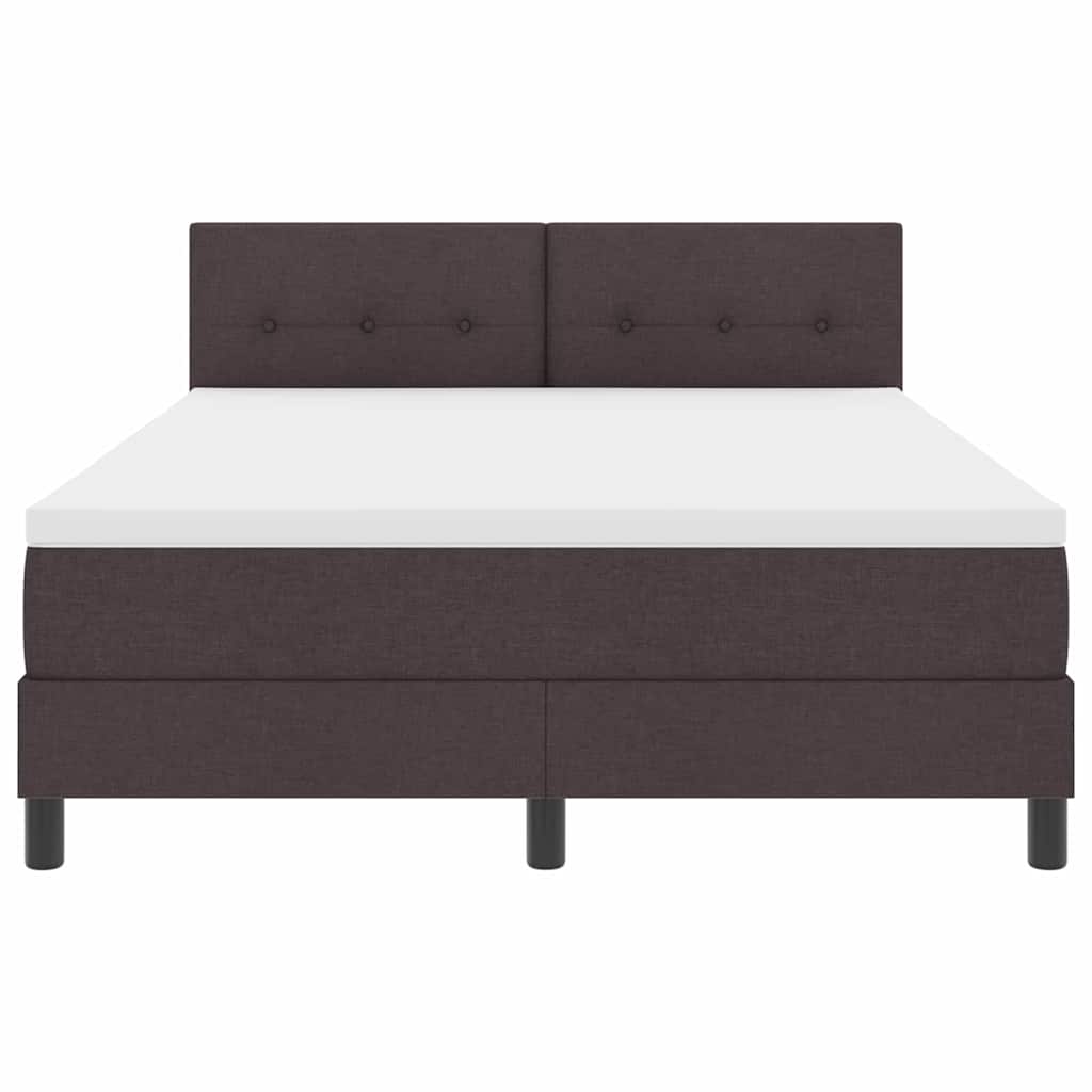 vidaXL Łóżko sprężynowe z materacem Ciemny brąz 160 x 200 cm tkanina