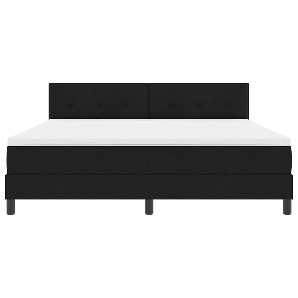 vidaXL Łóżko sprężynowe z materacem z LED Czarny 180 x 200 cm tkanina