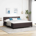 vidaXL Łóżko sprężynowe z materacem Ciemny brąz 180 x 200 cm tkanina