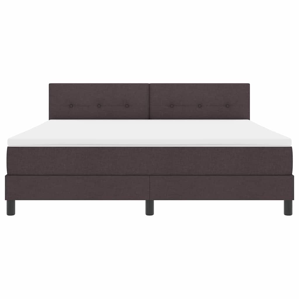 vidaXL Łóżko sprężynowe z materacem Ciemny brąz 180 x 200 cm tkanina