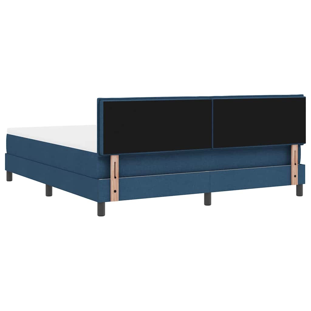vidaXL Łóżko sprężynowe z paskami LED Niebieski 180 x 200 cm tkanina