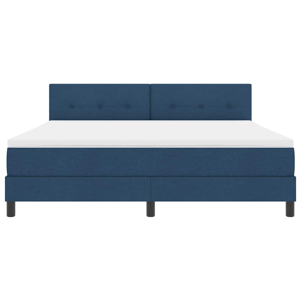 vidaXL Łóżko sprężynowe z paskami LED Niebieski 180 x 200 cm tkanina