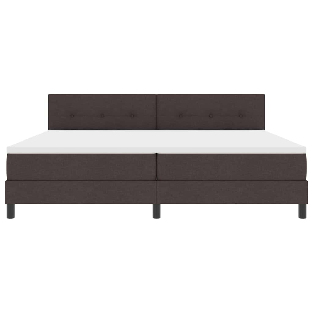 vidaXL Łóżko sprężynowe z paskami LED Ciemny brąz 200 x 200 cm tkanina