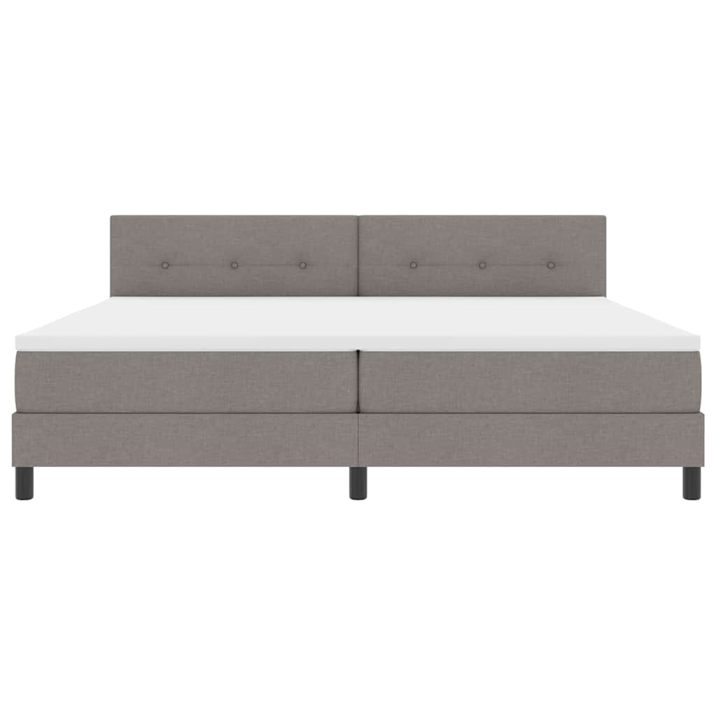 vidaXL Łóżko sprężynowe z materacem Ciemnoszary 200 x 200 cm tkanina