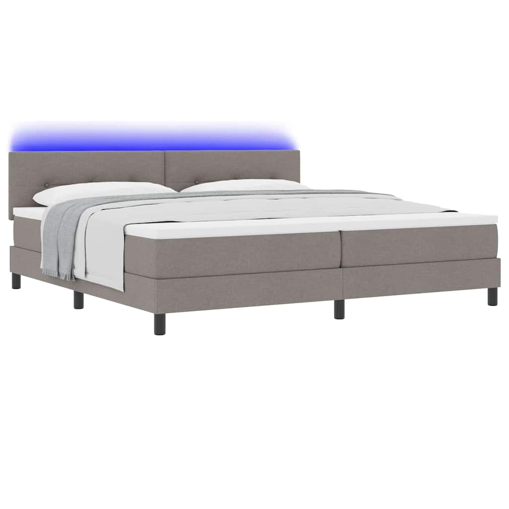 vidaXL Łóżko sprężynowe z materacem Ciemnoszary 200 x 200 cm tkanina