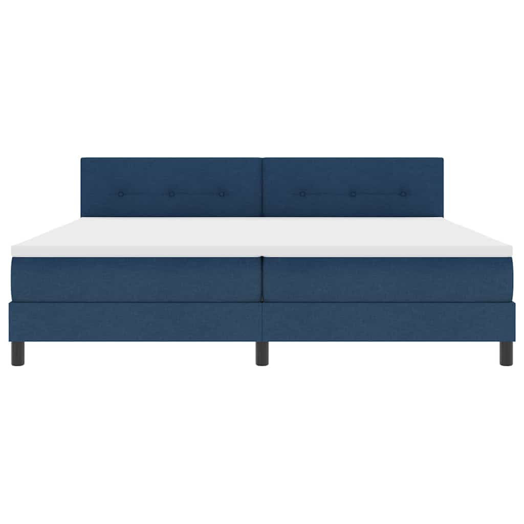 vidaXL Łóżko sprężynowe z materacem Niebieski 200 x 200 cm tkanina