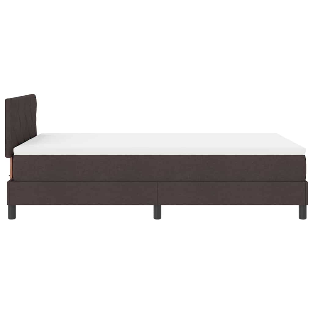 vidaXL Łóżko sprężynowe z materacem Ciemny brąz 120 x 190 cm tkanina