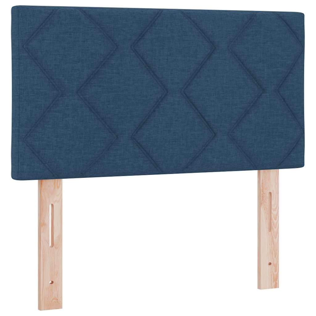 vidaXL Łóżko sprężynowe z materacem Niebieski 120 x 200 cm tkanina