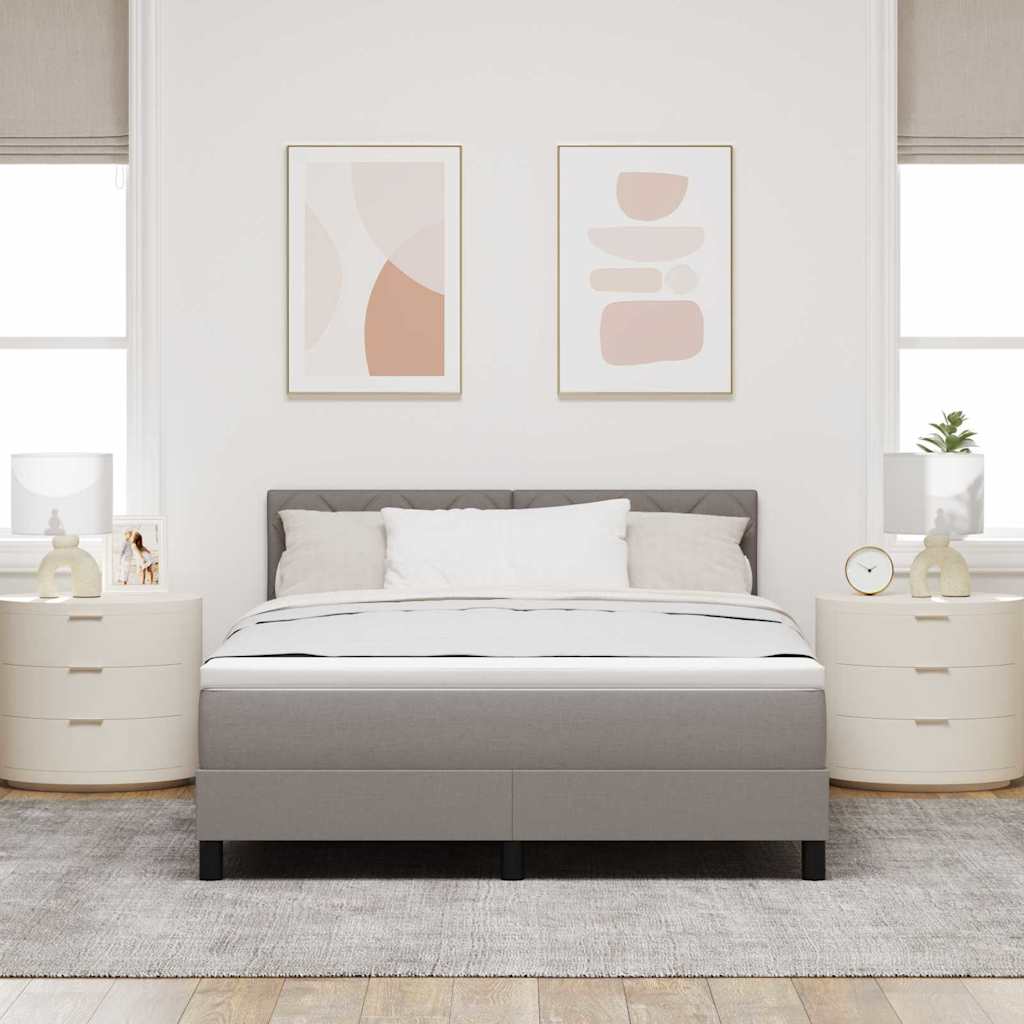 vidaXL Łóżko sprężynowe z paskami LED Ciemnoszary 140 x 200 cm tkanina