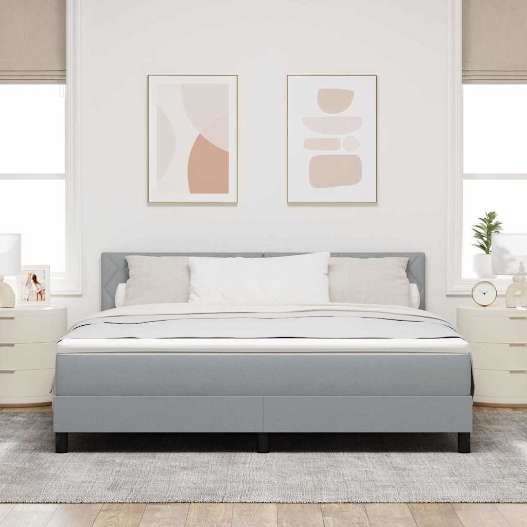 vidaXL Łóżko sprężynowe z poduszką Jasnoszary 180 x 200 cm tkanina