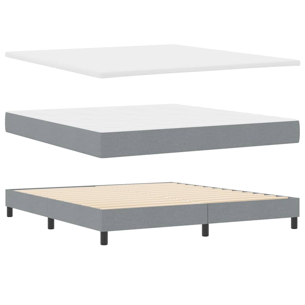 vidaXL Łóżko sprężynowe z poduszką Jasnoszary 180 x 200 cm tkanina
