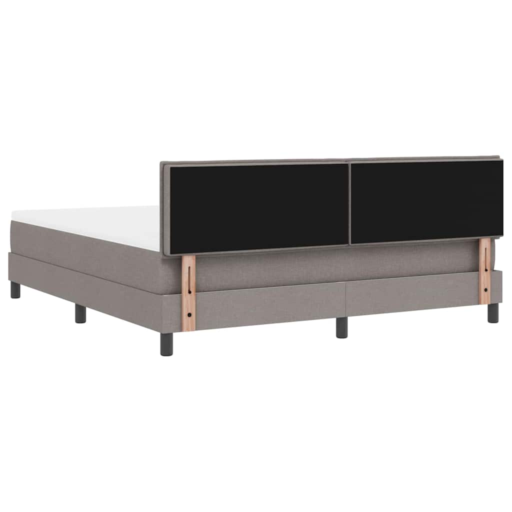 vidaXL Łóżko sprężynowe z paskami LED Ciemnoszary 180 x 200 cm tkanina