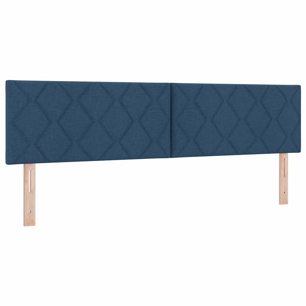 vidaXL Łóżko sprężynowe z paskami LED Niebieski 180 x 200 cm tkanina