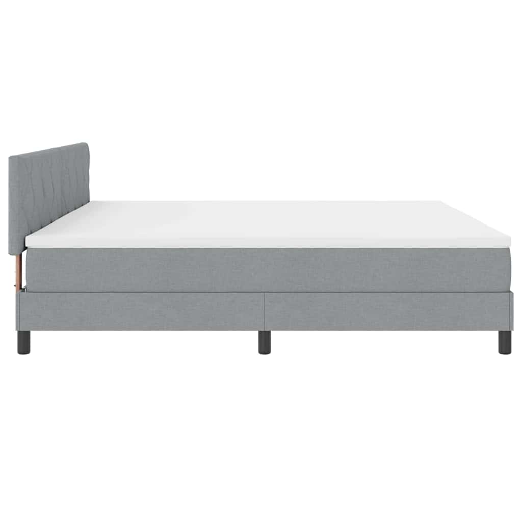 vidaXL Łóżko sprężynowe z materacem Jasnoszary 200 x 200 cm tkanina