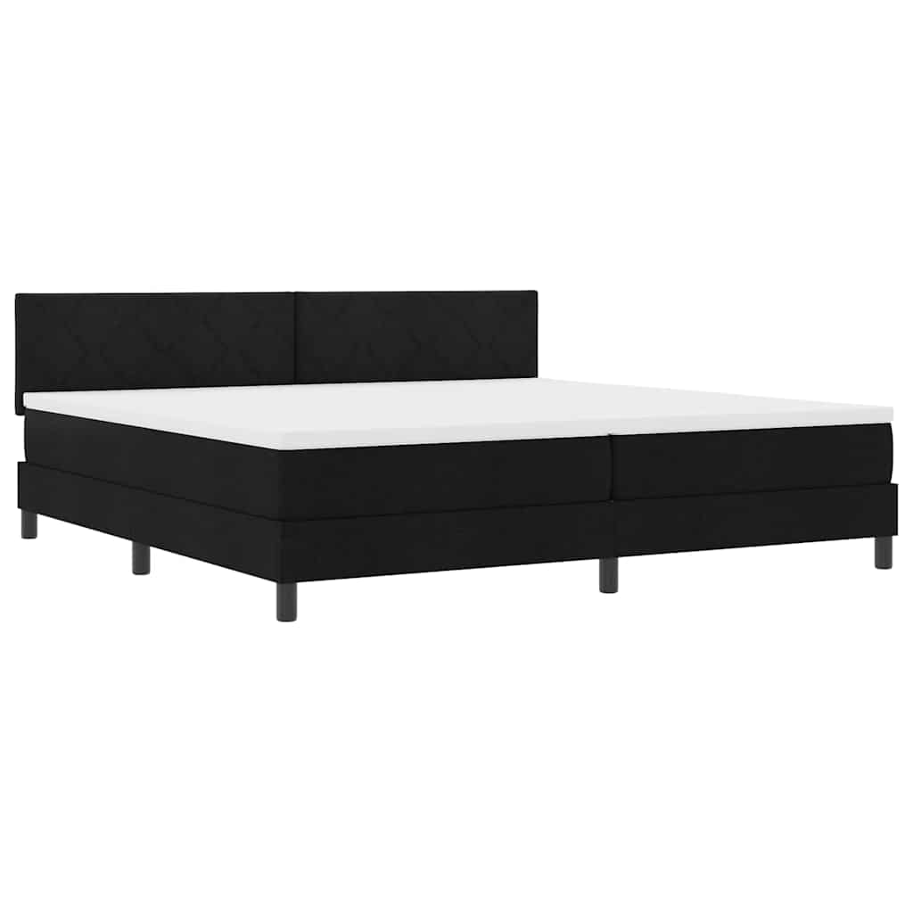 vidaXL Łóżko sprężynowe z materacem z LED Czarny 200 x 200 cm tkanina