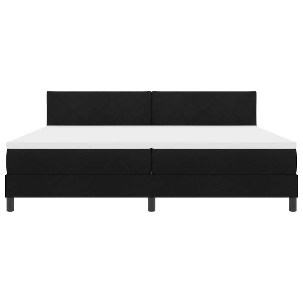 vidaXL Łóżko sprężynowe z materacem z LED Czarny 200 x 200 cm tkanina