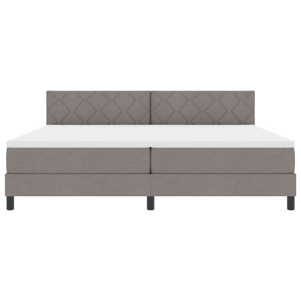 vidaXL Łóżko sprężynowe z poduszką Ciemnoszary 200 x 200 cm tkanina