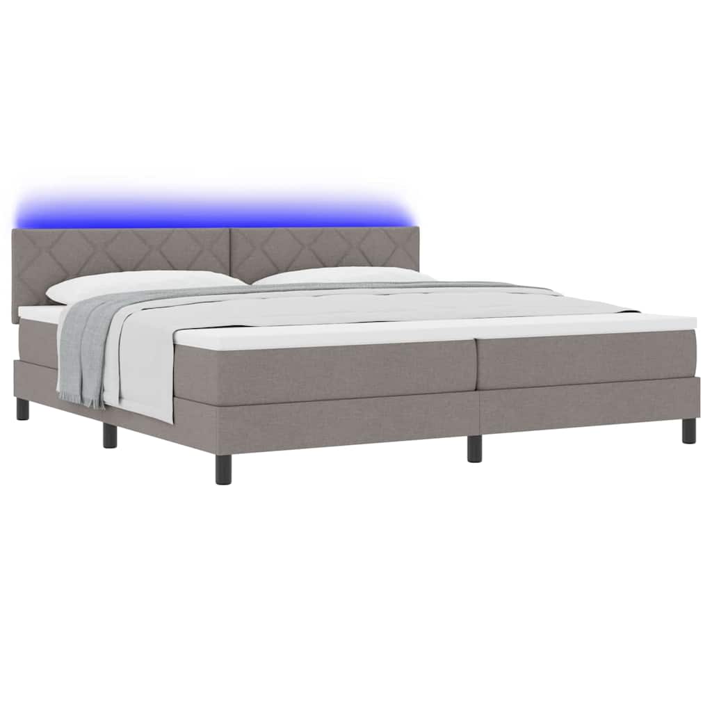 vidaXL Łóżko sprężynowe z poduszką Ciemnoszary 200 x 200 cm tkanina