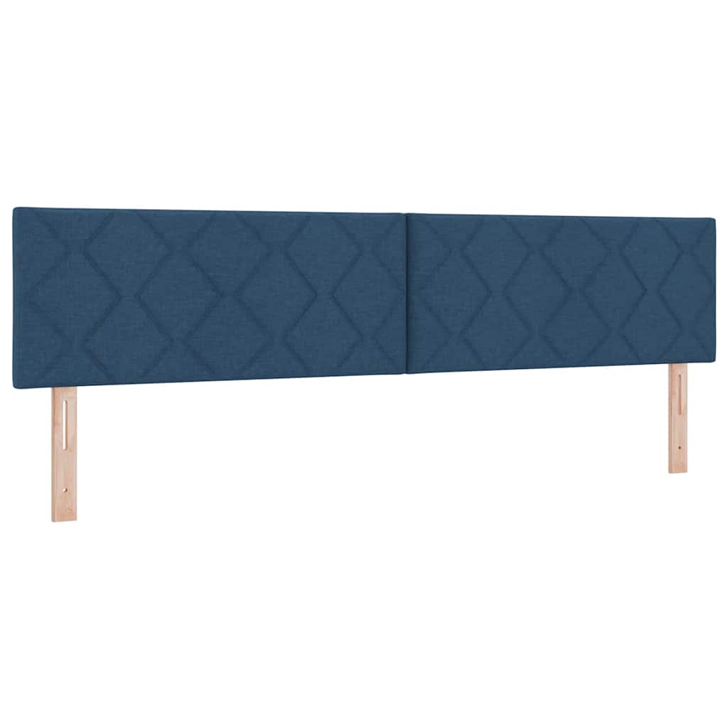 vidaXL Łóżko sprężynowe z materacem Niebieski 200 x 200 cm tkanina