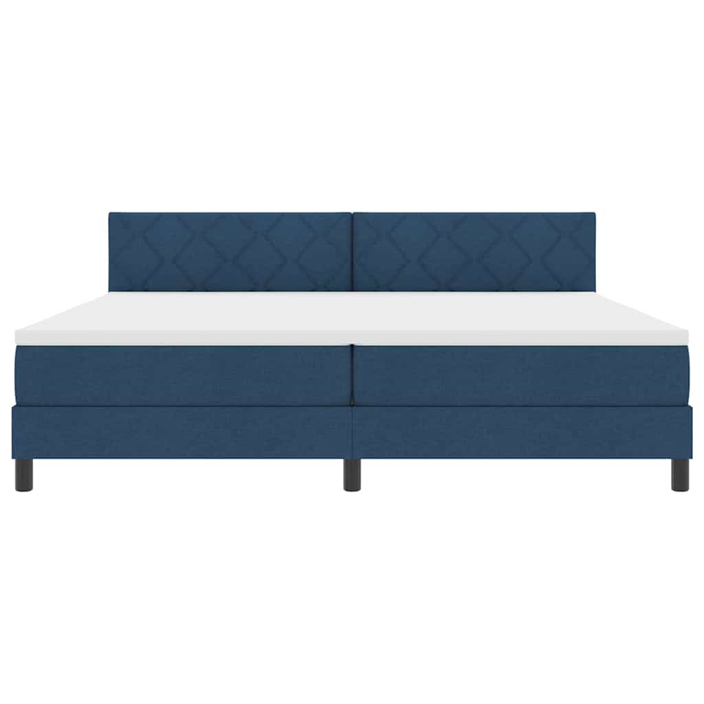 vidaXL Łóżko sprężynowe z materacem Niebieski 200 x 200 cm tkanina
