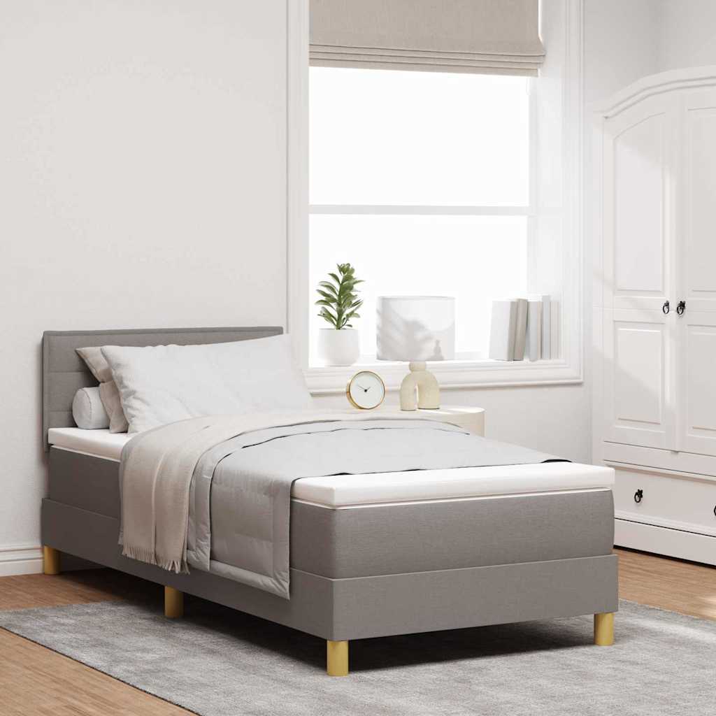 vidaXL Łóżko z sprężyną LED Ciemnoszary 90 x 190 cm tkanina