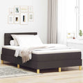 vidaXL Łóżko z sprężyną LED Ciemny brąz 120 x 190 cm tkanina