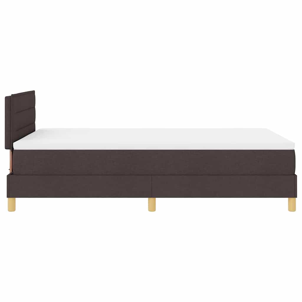 vidaXL Łóżko z sprężyną LED Ciemny brąz 120 x 190 cm tkanina