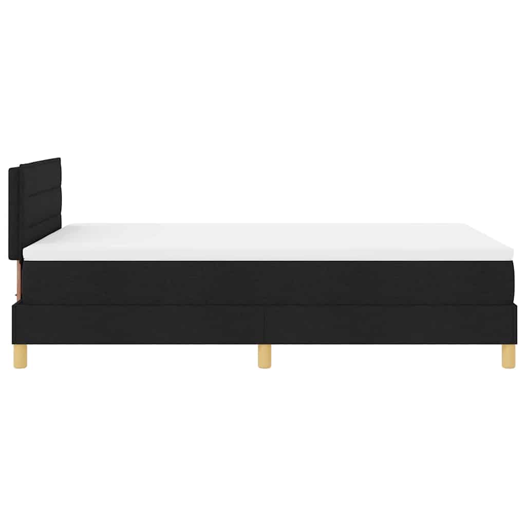 vidaXL Łóżko z sprężyną LED z paskami LED Czarny 120 x 200 cm tkanina