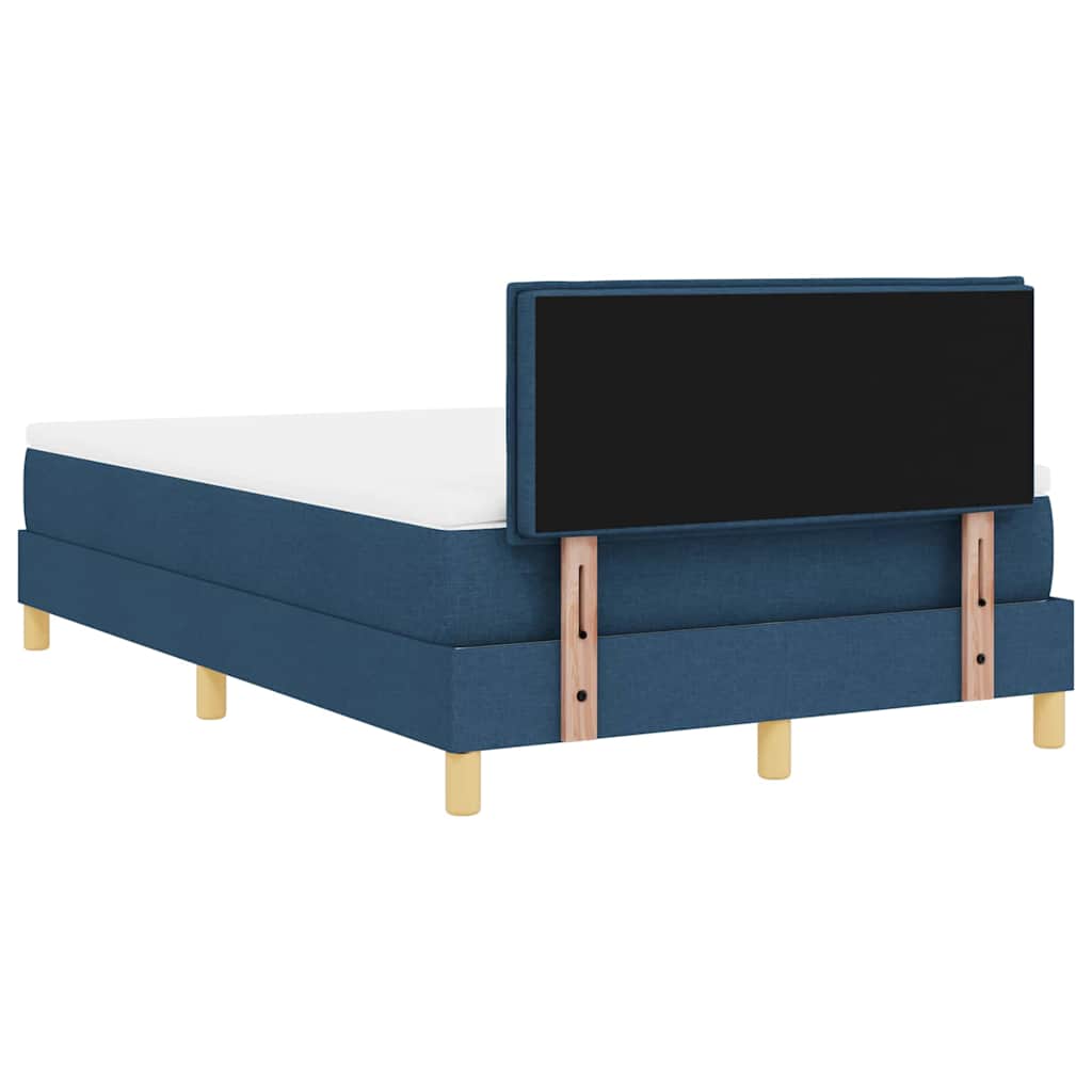 vidaXL Łóżko z sprężyną LED Niebieski 120 x 200 cm tkanina