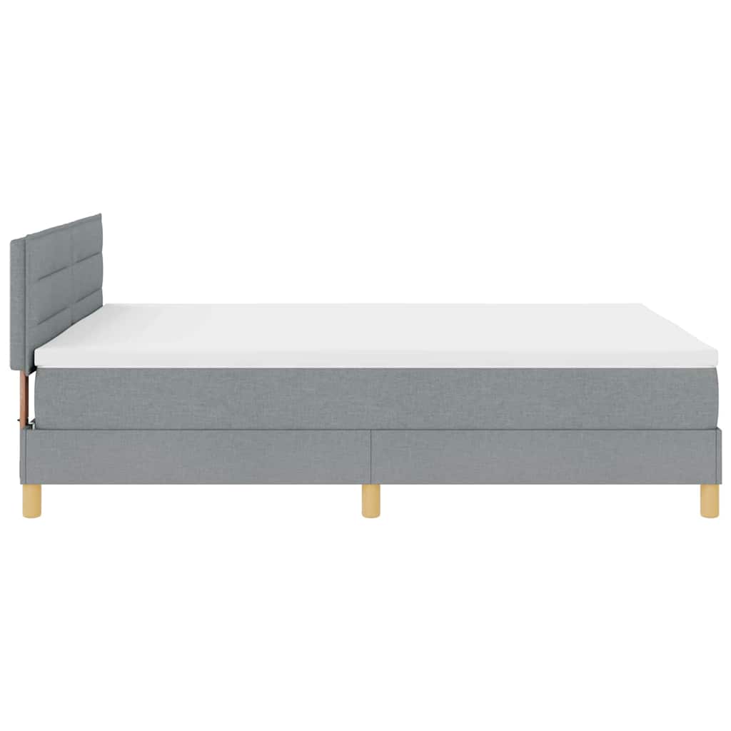vidaXL Łóżko z sprężyną LED Jasnoszary 140 x 190 cm tkanina