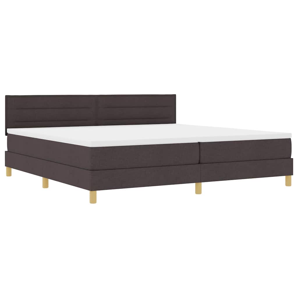 vidaXL Łóżko z sprężyną LED Ciemny brąz 200 x 200 cm tkanina