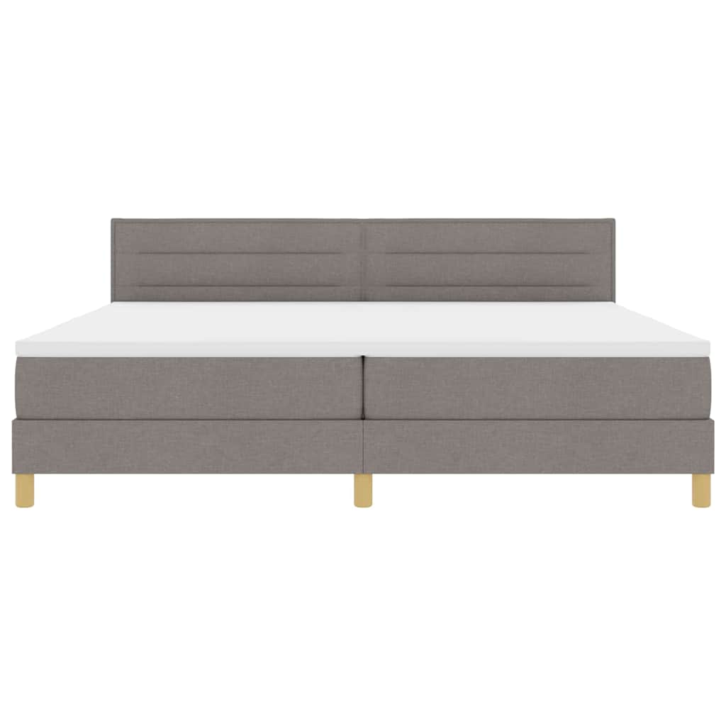 vidaXL Łóżko z sprężyną LED Ciemnoszary 200 x 200 cm tkanina