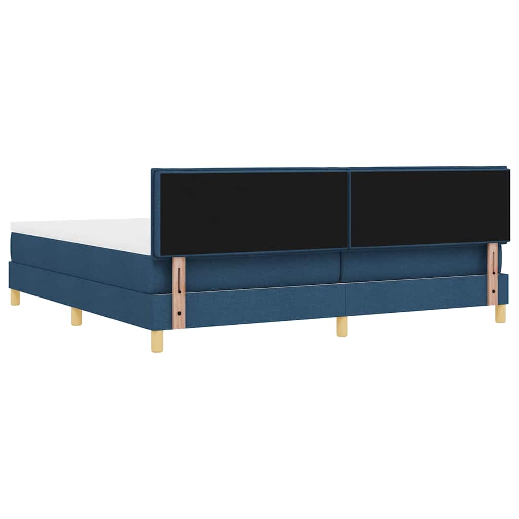 vidaXL Łóżko z sprężyną LED Niebieski 200 x 200 cm tkanina