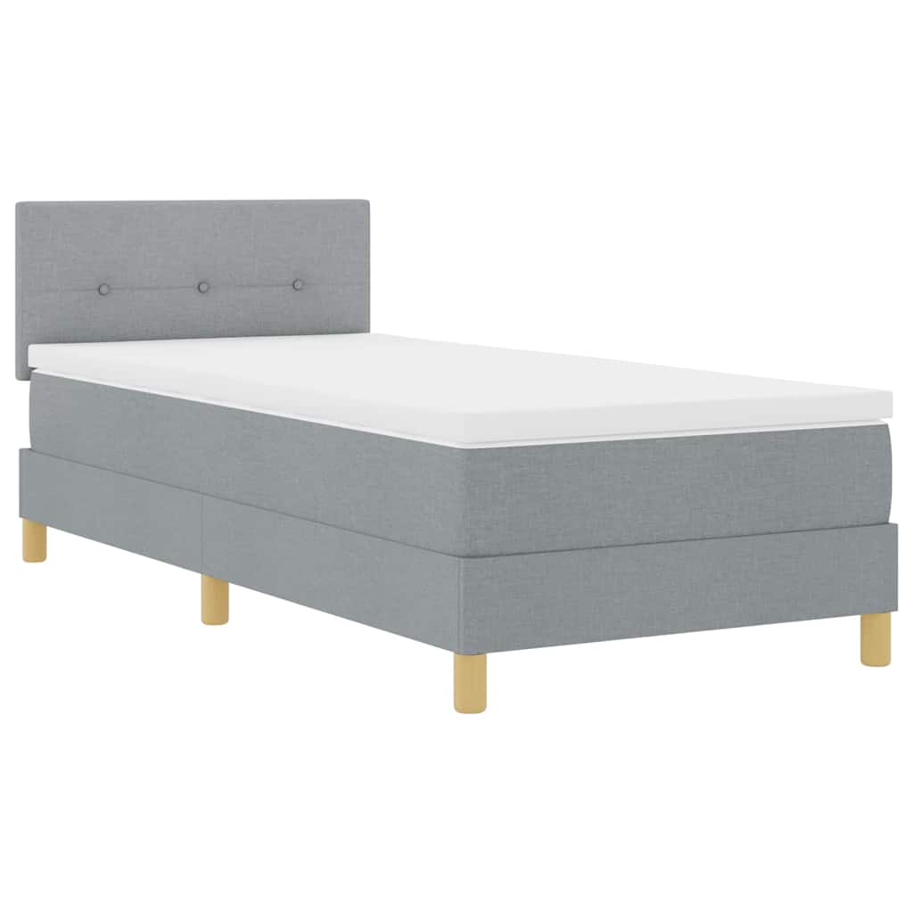 vidaXL Łóżko z sprężyną LED Jasnoszary 80 x 200 cm tkanina