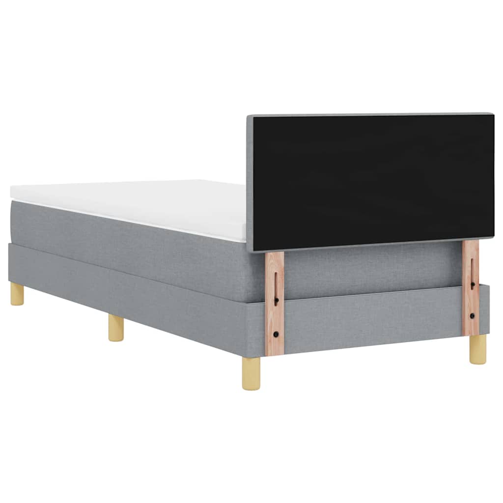vidaXL Łóżko z sprężyną LED Jasnoszary 80 x 200 cm tkanina