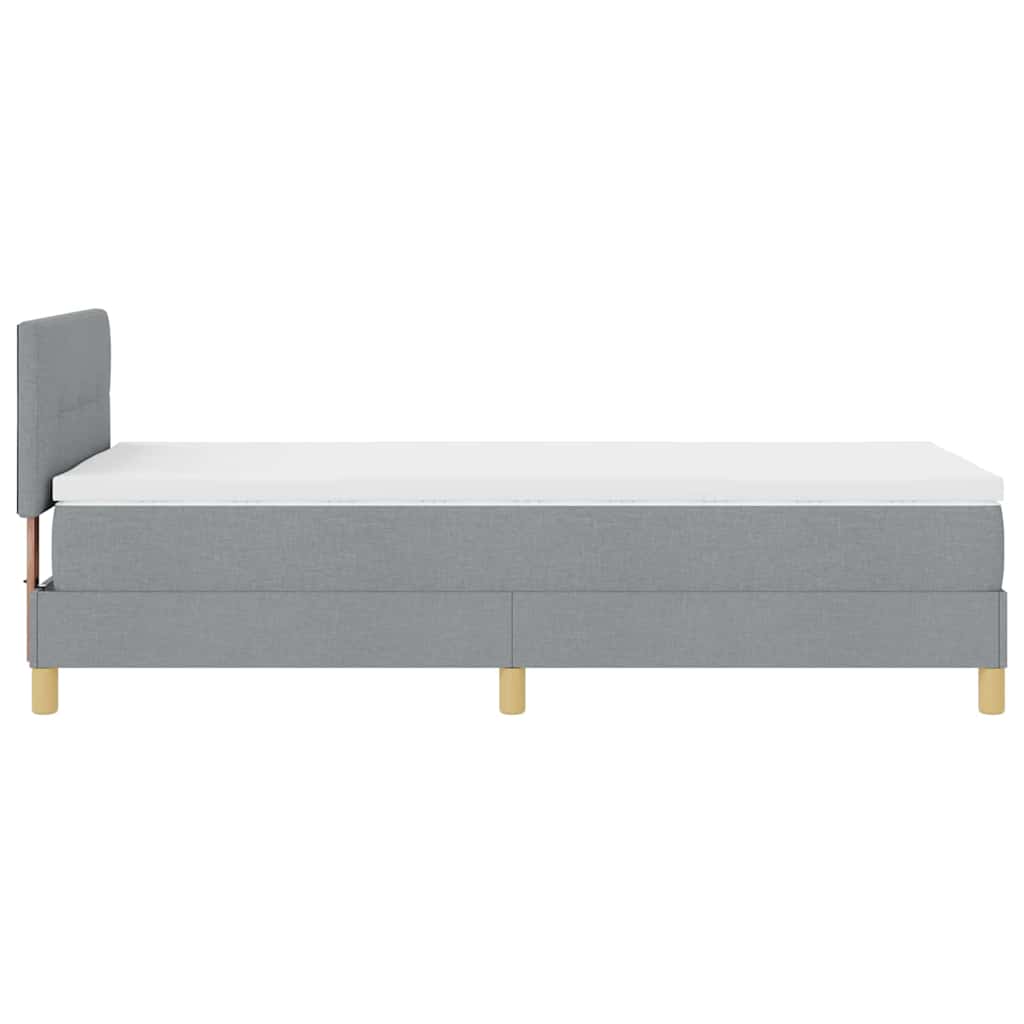 vidaXL Łóżko z sprężyną LED Jasnoszary 80 x 200 cm tkanina