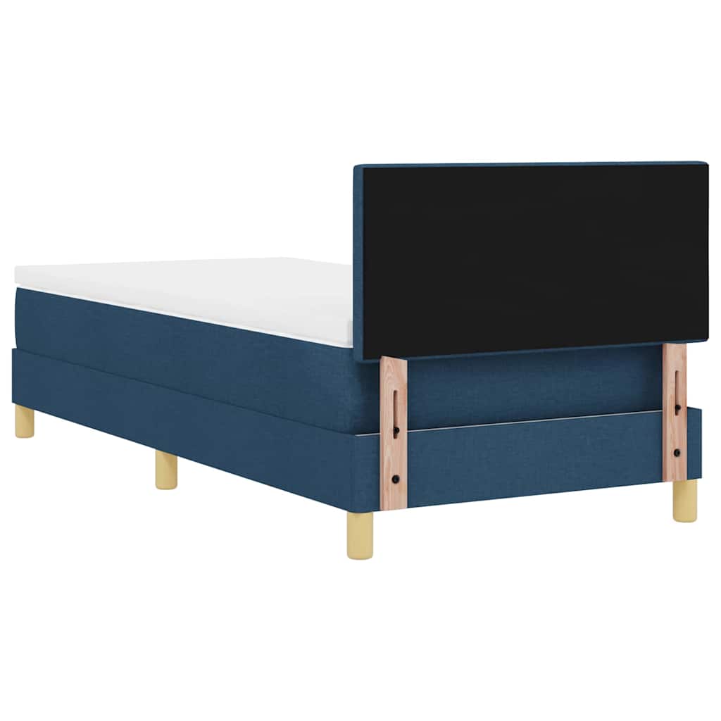vidaXL Łóżko z sprężyną LED z poduszką Niebieski 80 x 200 cm tkanina