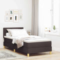 vidaXL Łóżko z sprężyną LED Ciemny brąz 90 x 190 cm tkanina