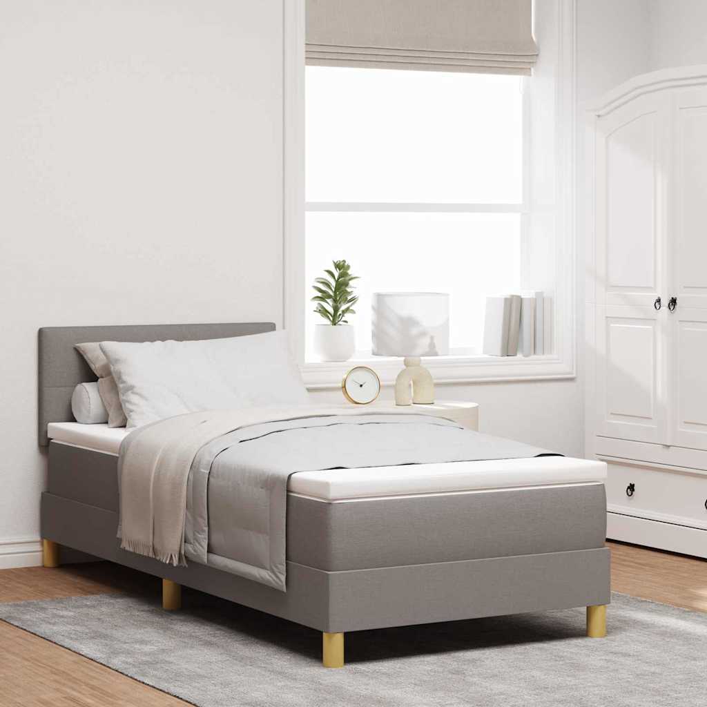 vidaXL Łóżko z sprężyną LED Ciemnoszary 90 x 190 cm tkanina