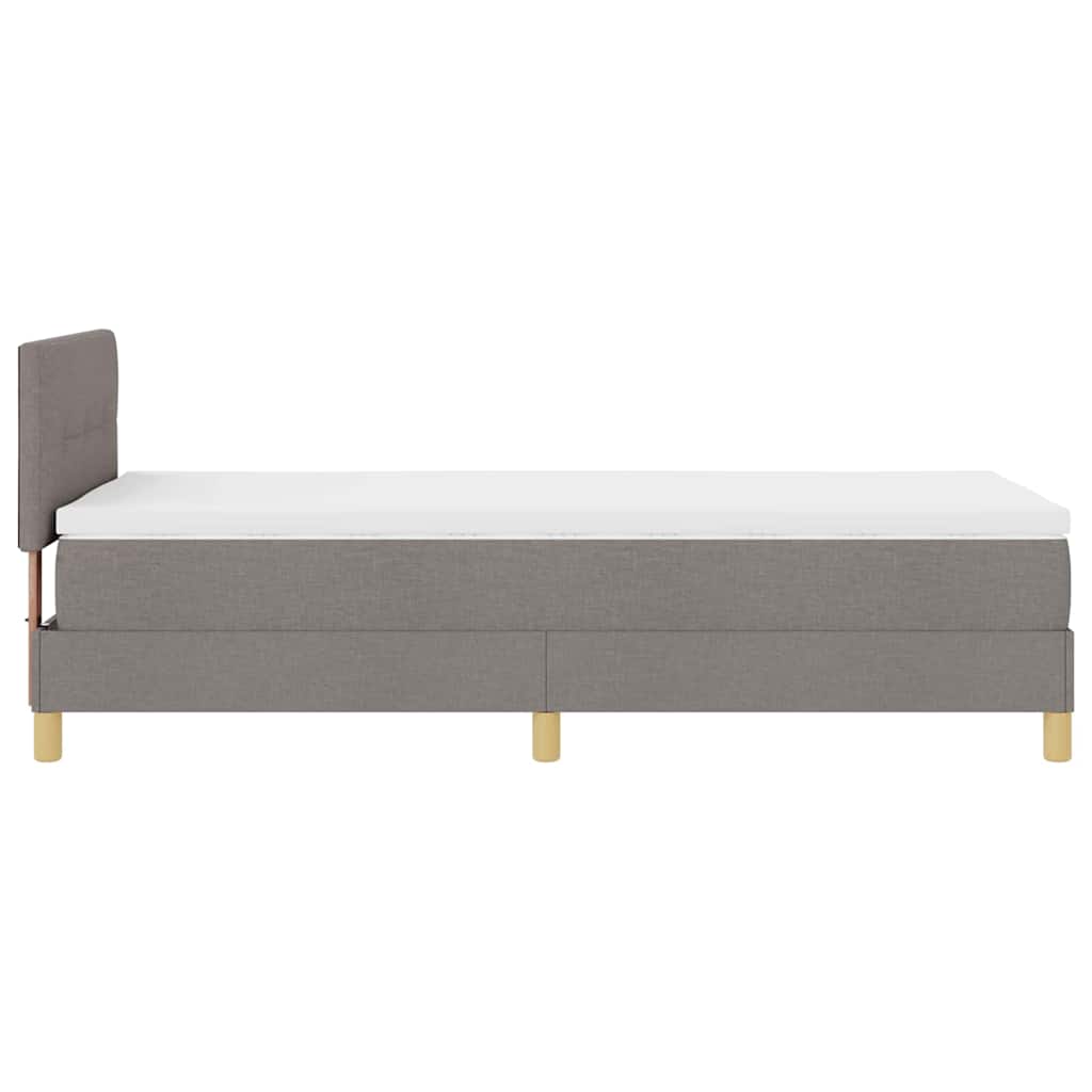 vidaXL Łóżko z sprężyną LED Ciemnoszary 90 x 200 cm tkanina