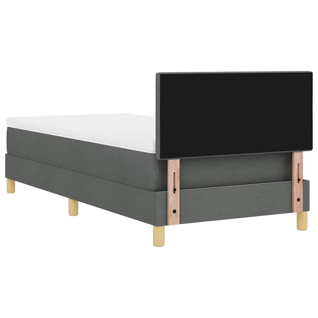 vidaXL Łóżko z sprężyną LED Ciemnoszary 100 x 200 cm tkanina