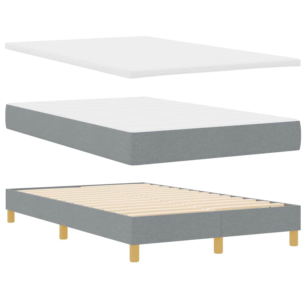 vidaXL Łóżko z sprężyną LED Jasnoszary 120 x 190 cm tkanina