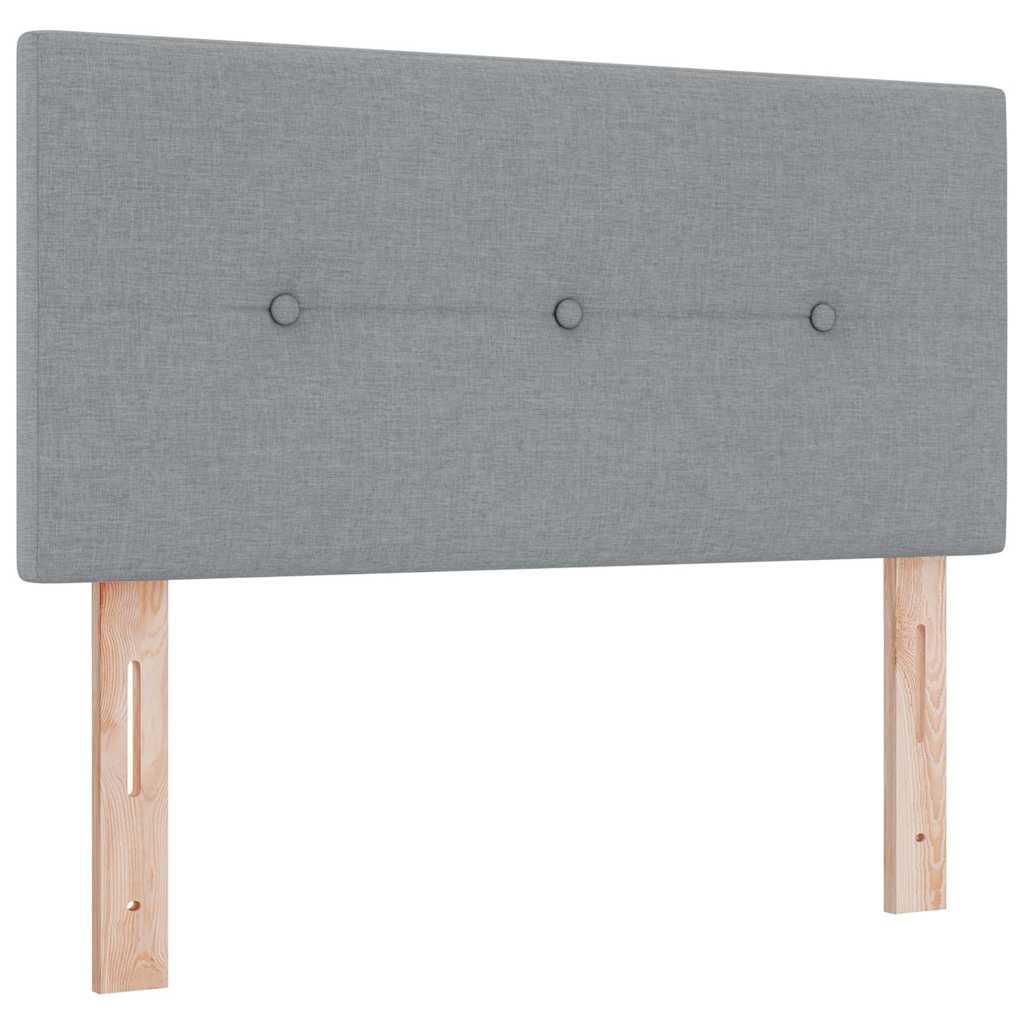 vidaXL Łóżko z sprężyną LED Jasnoszary 120 x 190 cm tkanina