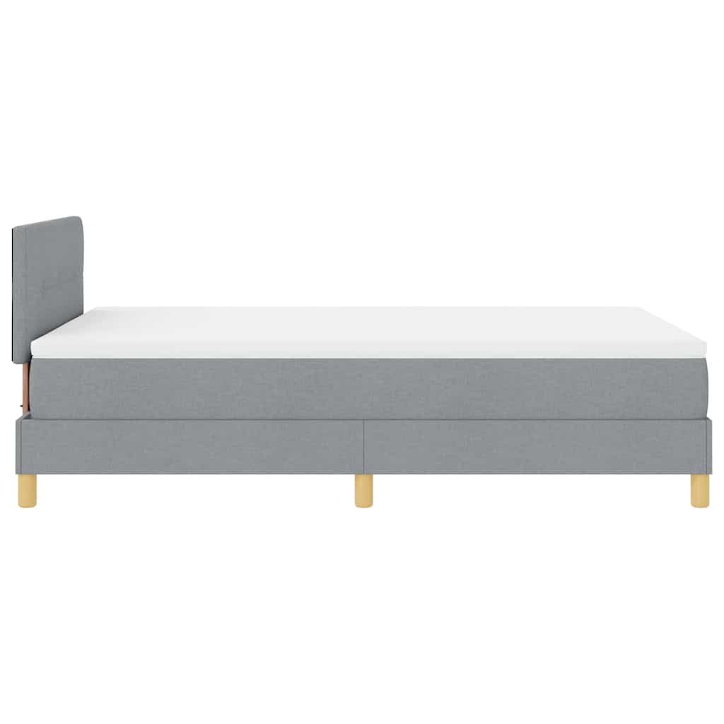 vidaXL Łóżko z sprężyną LED Jasnoszary 120 x 190 cm tkanina