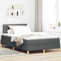 vidaXL Łóżko z sprężyną LED Ciemnoszary 120 x 190 cm tkanina