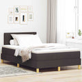 vidaXL Łóżko z sprężyną LED Ciemny brąz 120 x 190 cm tkanina